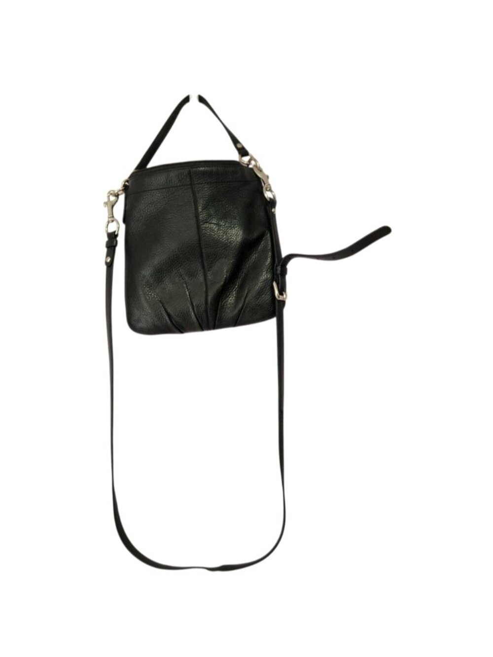 Coach # 43112 Black Leather Bag with Burgundy Interior